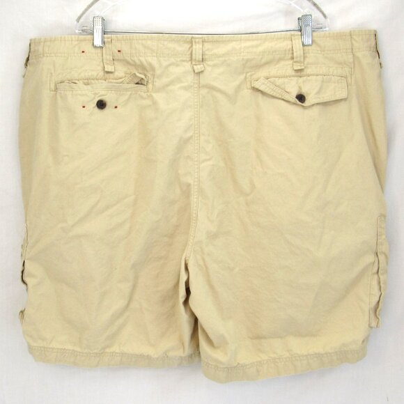 Oleg Cassinni Men's Khaki Flat Front Cargo Pocket Chino Shorts Size 48X8 - Picture 2 of 7